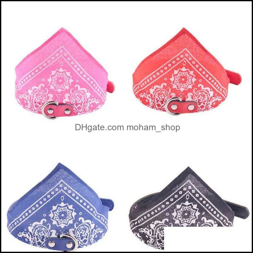 adjustable pet triangle scarf collars traction rope dog cat saliva scarfs bib puppies leather collar accessories pets supplies