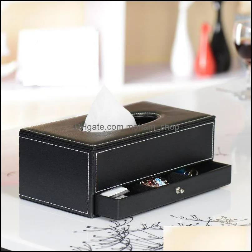 manufacturer desk box cover drawer paper towel remote control holder pu home office