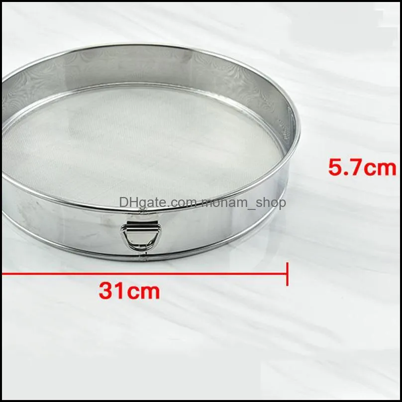 stainless steel manual flour sieve granulated sugar milk powder soy using kitchen pastry baking filter creative tools 