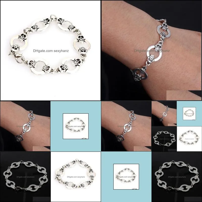 lovers couple bracelets vintage fashion womens crossborder skull bracelet