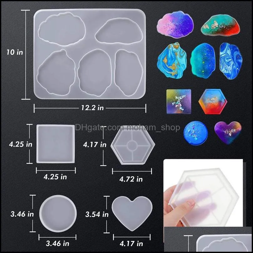 set resin tray molds agate platter epoxy casting molds a b baking pastry tools