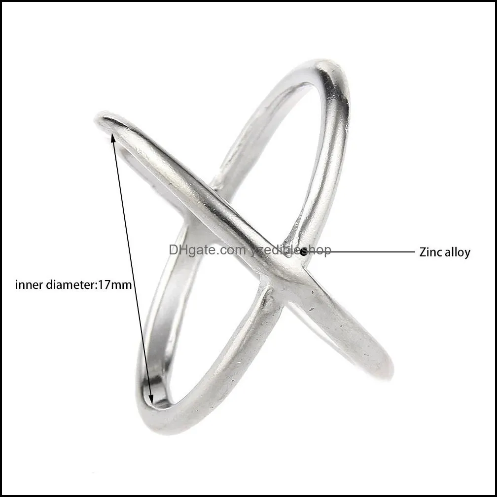 gold and silver plated cross rings for women unique designer simple letter x love ring fashion jewelry gift