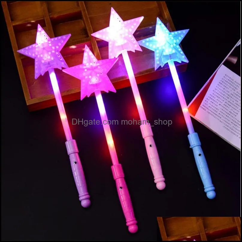 4pcs portable luminous sticks hollowout glow five pointed star shaped interesting lovely