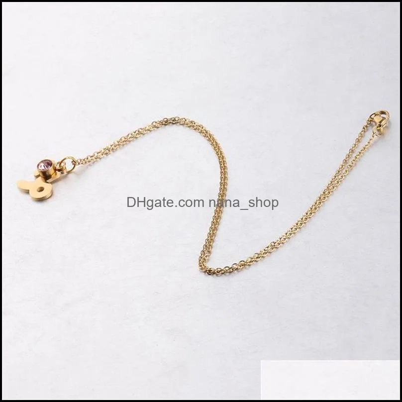 gold plated stainless steel 12 constellation pendant necklace for women crystal birthstone charm chain necklace jewelry gift 3592 q2