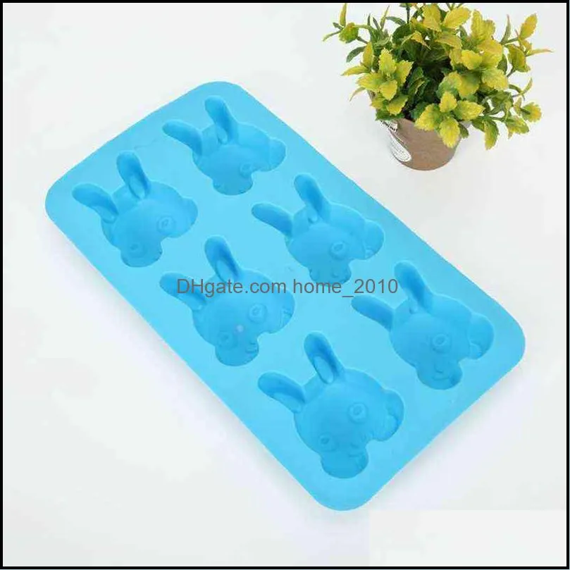 6 holes silica gel rabbit cake moulds rabbits shape silicone bread pan round shape mold muffin cupcake baking pans vtmtl1515