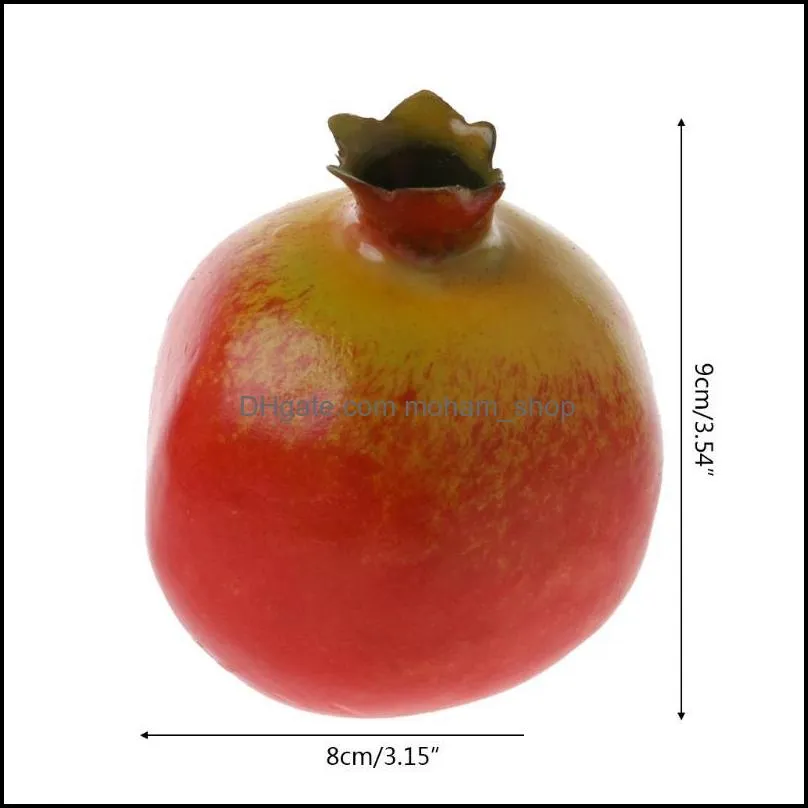 lifelike simulation artificial pomegranate fake fruit disply home decor