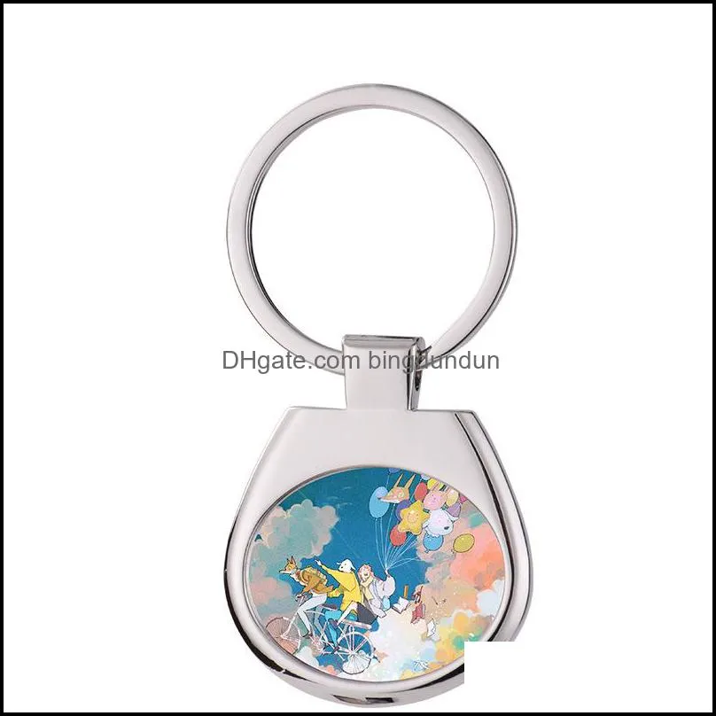 party favor sublimation keychain a88 series european and american metal keychains charm