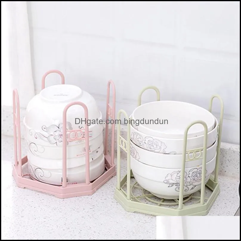 bowls organizer drain water house dish rack bowl holder plastic grids kitchen green
