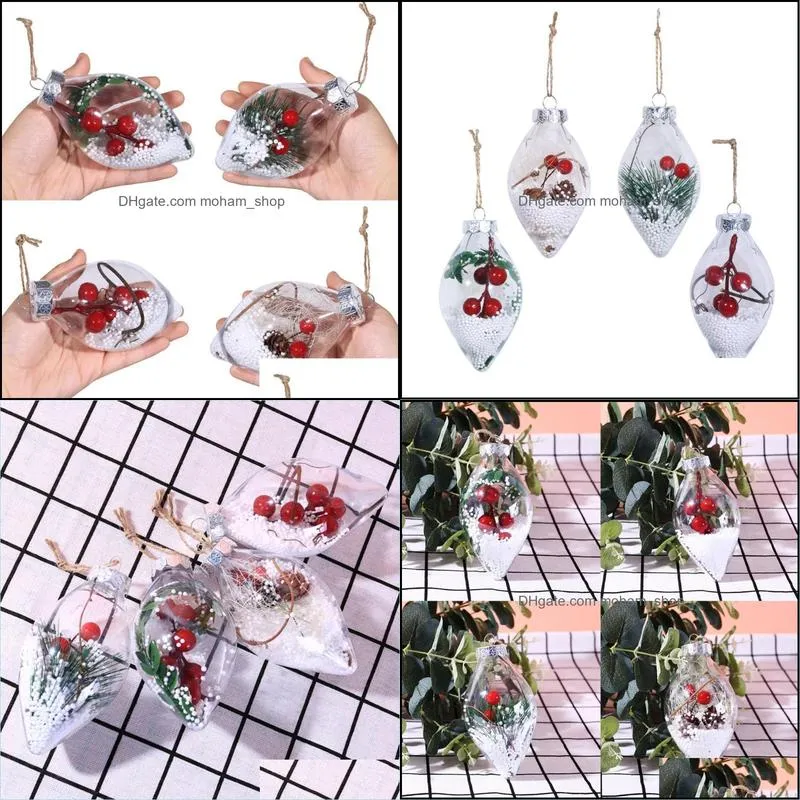 4pc christmas waterdrop shape ornament xmas tree door wall hanging favor