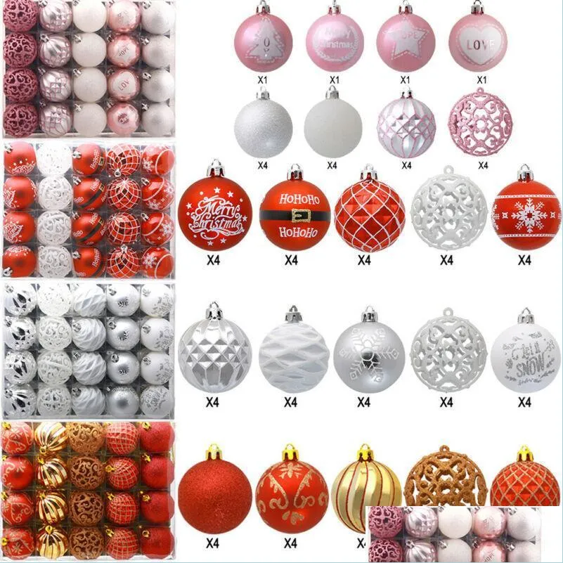 20pcs 6cm christmas tree ball bauble xmas hanging ornament glitter balls decor