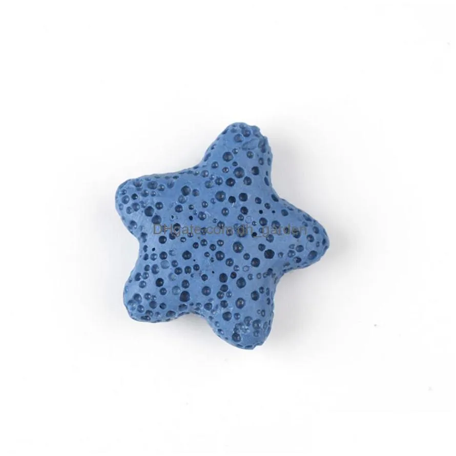 loose colorful flat star lava stone bead diy essential oil diffuser necklace earrings jewelry making