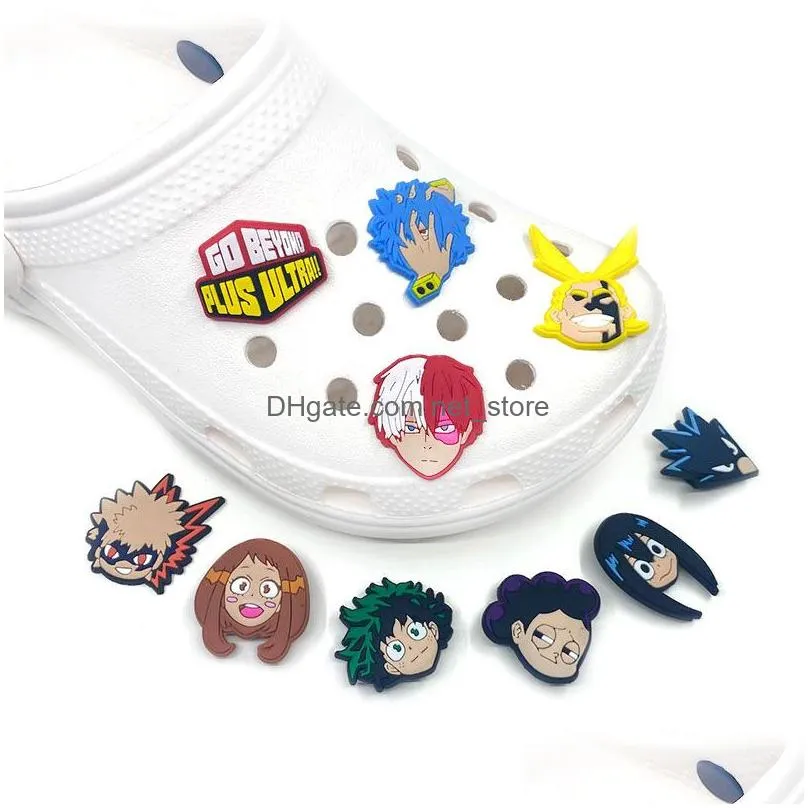 wholesale anime croc charms shoe parts accessories charm with buckle clog pins for teens girls adult