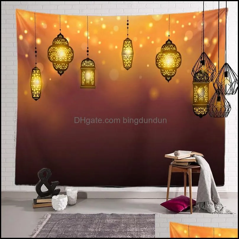ramadan tapestry eid mubarak blanket beach towel islam muslim 150x150cm polyester tv hanging tapestry home decoration