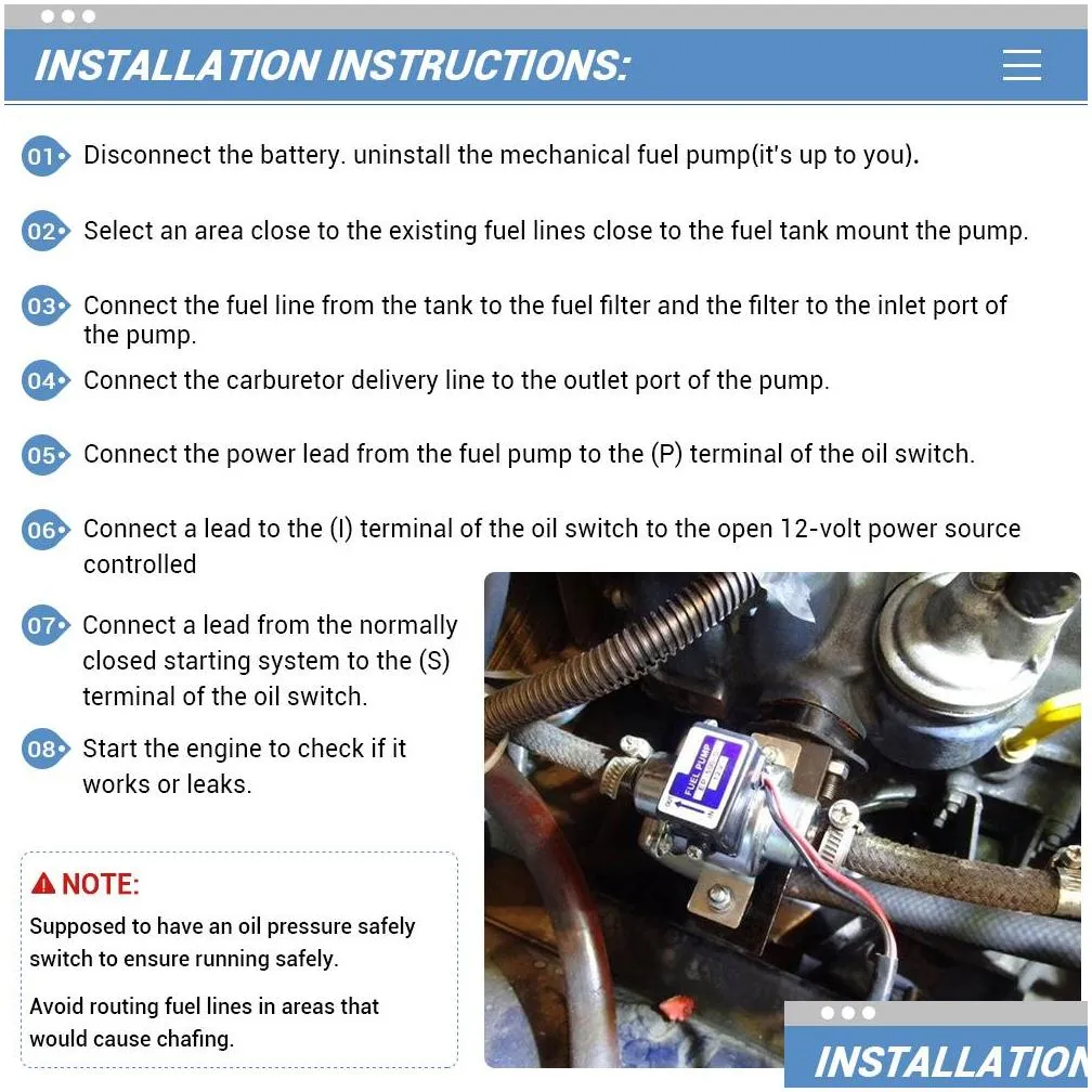 diesel petrol gasoline 12v electric car fuel pump universal ep5000 ep5000 ep5000 0350000460 ep5000 hep001