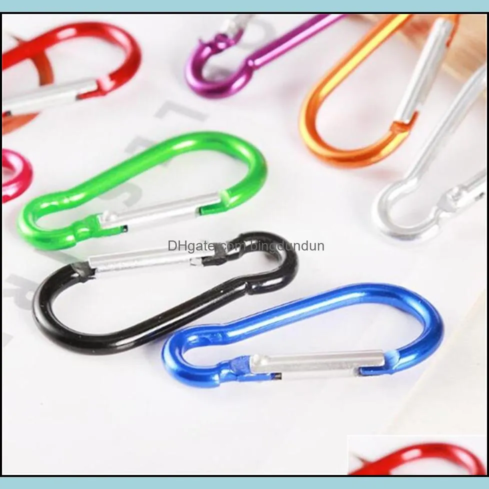 carabiner ring keyrings key chains outdoor sports camp snap clip hook keychain hiking aluminum metal convenient hiking camping clip on