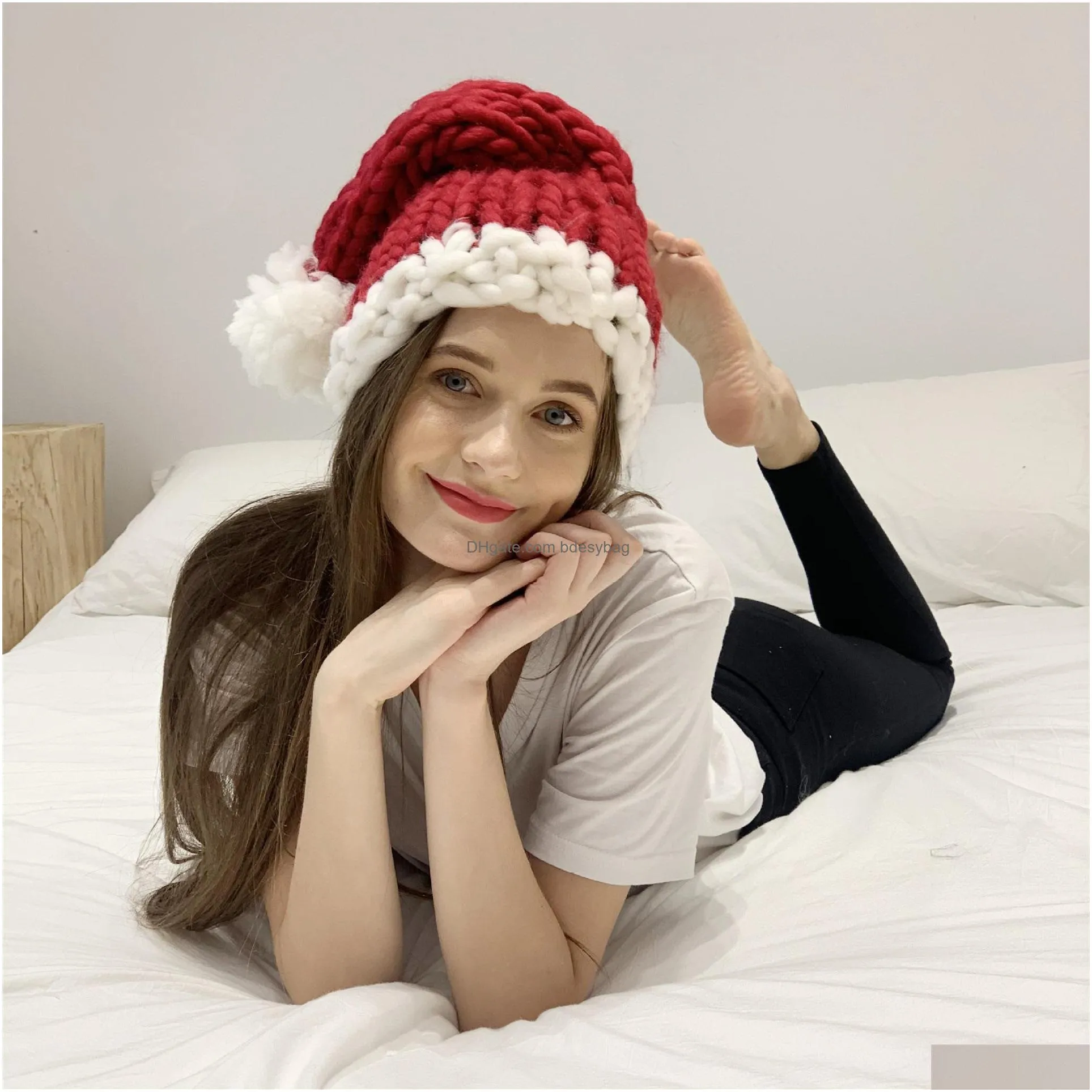 2020 new styles wool knit hats christmas hat fashion home outdoor party autumn winter warm hat xmas gift party favor indoor tree decor