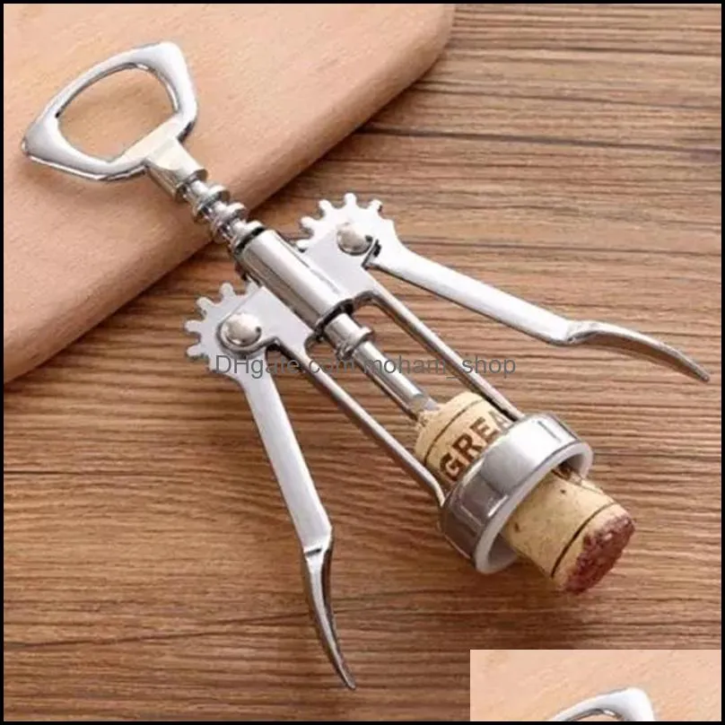 creative wine bottle opener stainless steel metal strong corkscrew pressure wing grape wine opener home kitchen bar tools vt1908