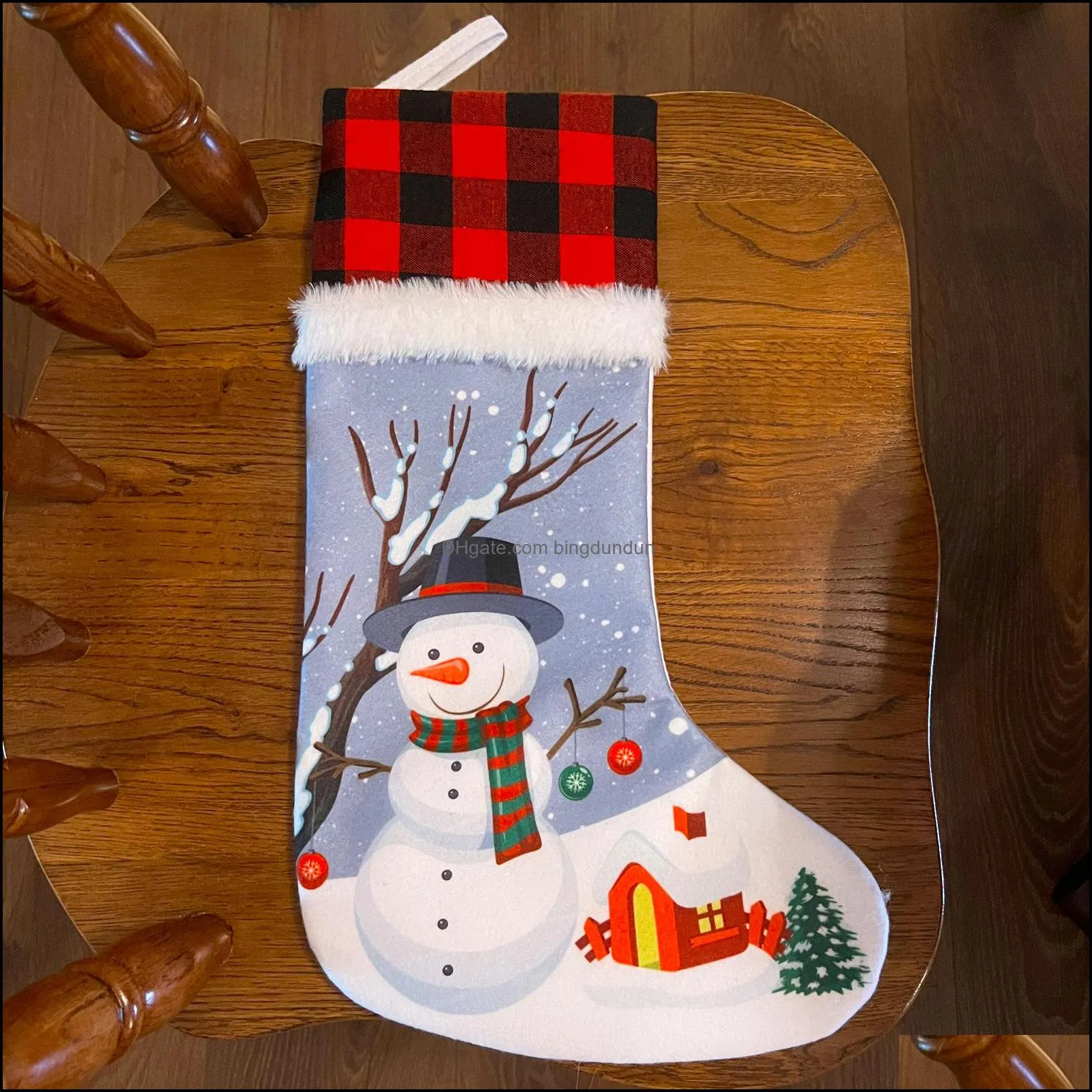 new christmas decoration christmas socks old man snowman gift bag christmas decoration socks pendant