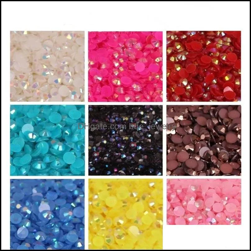 10000pcs/bag 4mm color jelly ab resin crystal rhinestones 14 section imitation austrian nail jewelry stick drill decoration beads 10ms