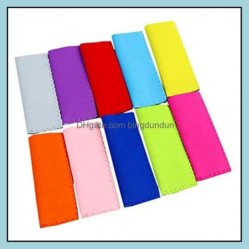 new reusable popsicle holders zer  ice sleeves zer  holders 15x4.2cm for kids summer kitchen tools icearm cover holder