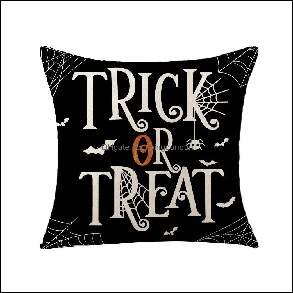 2022 new halloween pillow case amazon cross border linen pumpkin home sofa pillowcase bedroom cushion