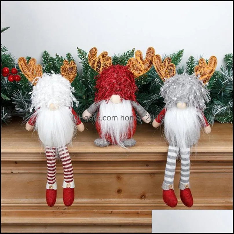 useful nicelooking santa claus antler plush doll faceless toy ornament for indoorparty
