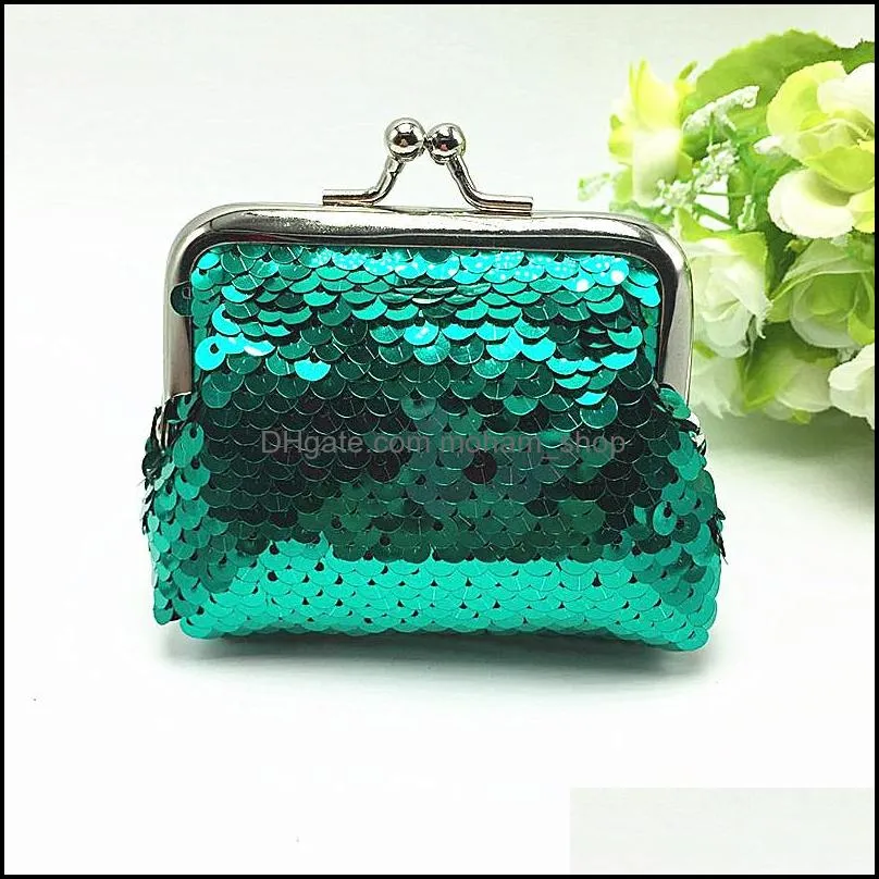  fashion sequins mini wallet clutch pouch portable women sequins coin purses handbags card holder keys earphone bags vt0085