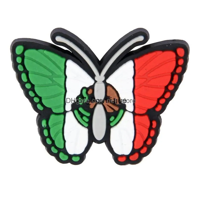 wholesale butterfly croc shoe charms parts accessories charm with buckle clog pins for teens girls adult gift