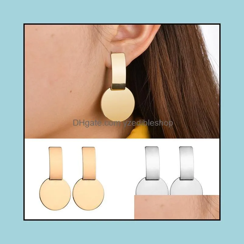  arrival geometric square round coin earrings unique gold indian long drop earring for women wholesale jewelry