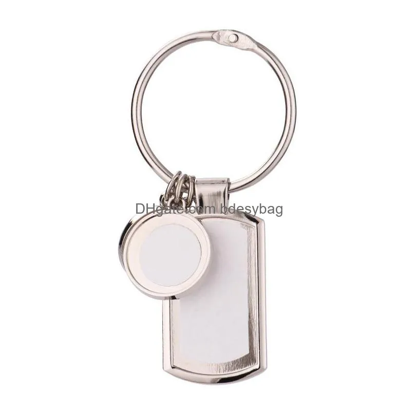 fashion diy photo frame sublimation blank keychains thermal transter round sqaure designer keychain for woman man car key rings silver keychains jewelry