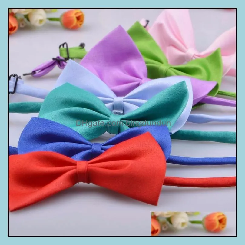 adjustable strap pet dog bow tie neck accessory necklace collar puppy bright cat rabbit bowtie mix color