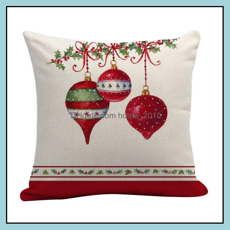 45 x 45cm home sofa throw pillowcase mixed color flax xmas pillow cover cushion cover decor pillow case blank christmas decor gift