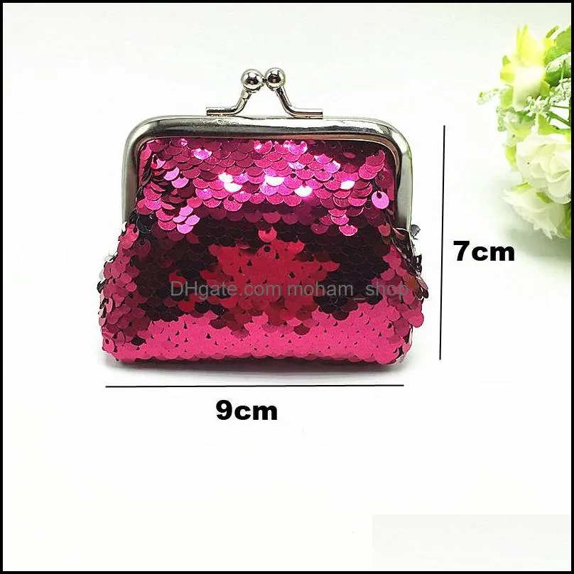  fashion sequins mini wallet clutch pouch portable women sequins coin purses handbags card holder keys earphone bags vt0085