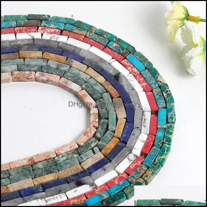 turquoise gemstone loose beads 5x13mm cuboid stone handmade strand diy creative natural stone for jewelry making bracelet earring