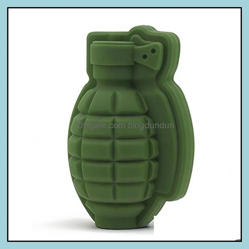 hot 3d grenade shape ice cube mold creative ice cream maker party drinks silicone trays molds kitchen bar tool mens gift