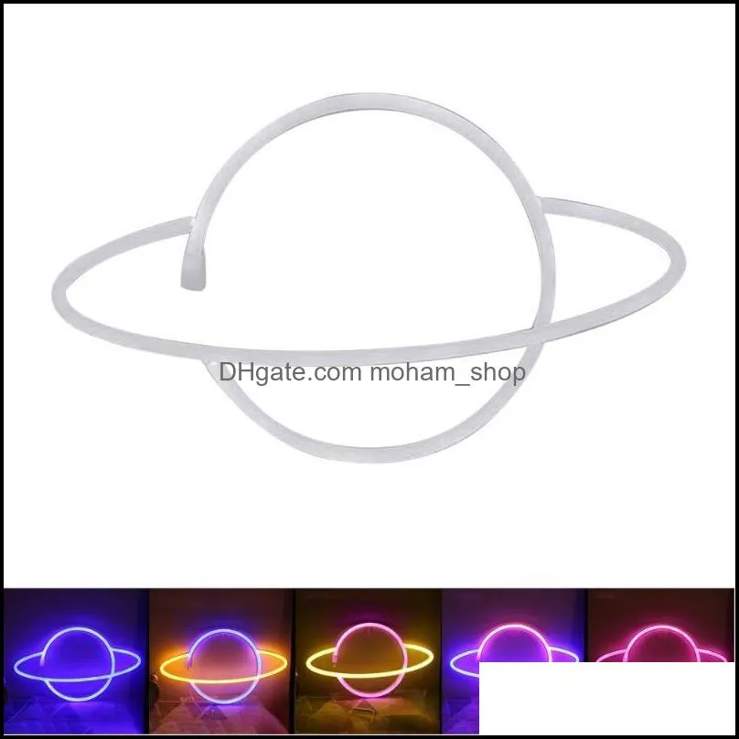 planet shaped high brightness colorful led light neon sign lamp creative and charming lightweight for wedding