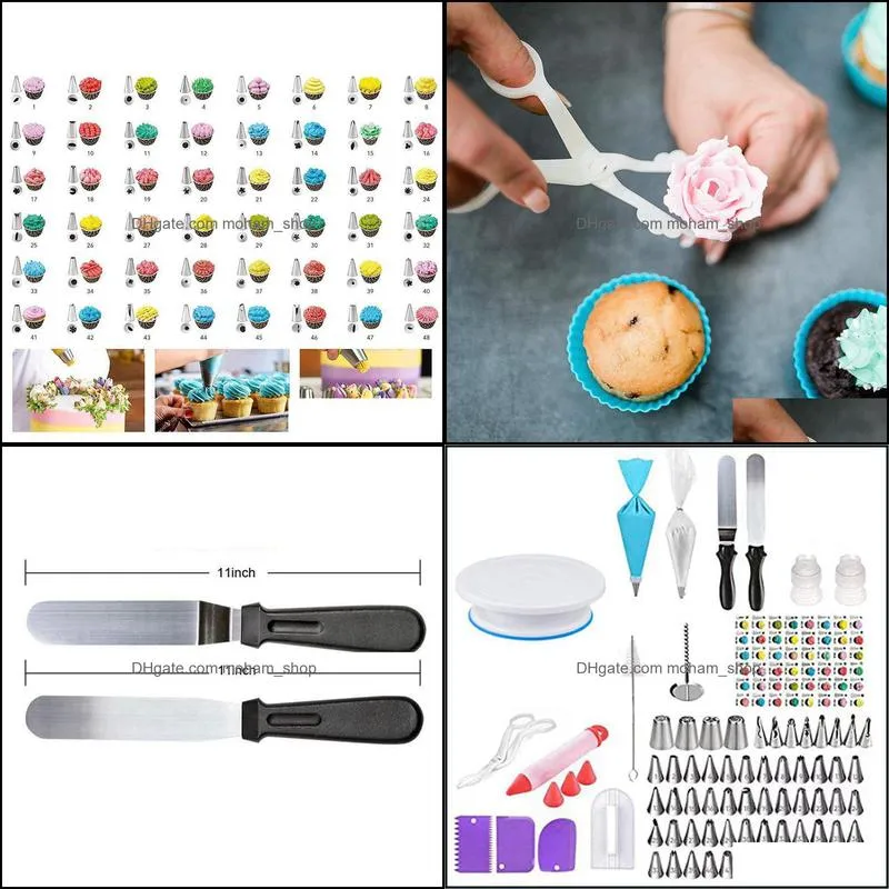 baking pastry tools cake decorating supplies 175 piece turntable diy set fondant mouth