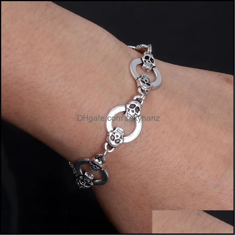 lovers couple bracelets vintage fashion womens crossborder skull bracelet