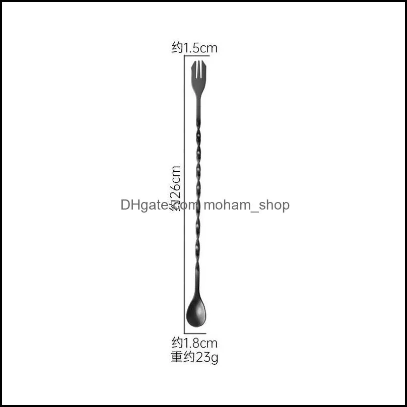 flatware sets stainless steel spoon with long handle round shape spoons milk mixing stirring cocktail teaspoon tableware