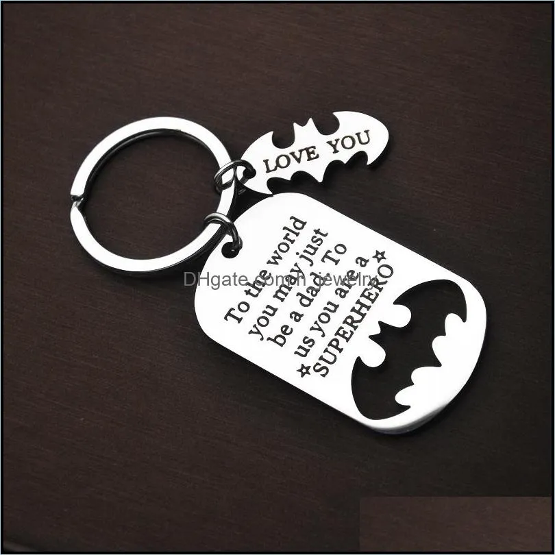 stainless steel key chain fathers day creative giftsto the world you may just be a dad keychain daddy key rings