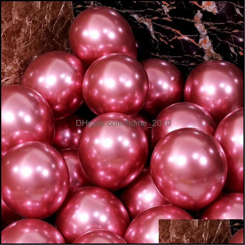 30pcs 5/12inch metal latex balloon rose gold silver baby shower globos happy birthday wedding kids toys