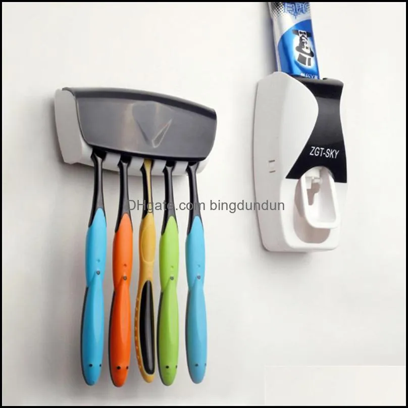 toothpaste dispenser innovative toothbrush holder silicone irganizer support for tooth brush bathing