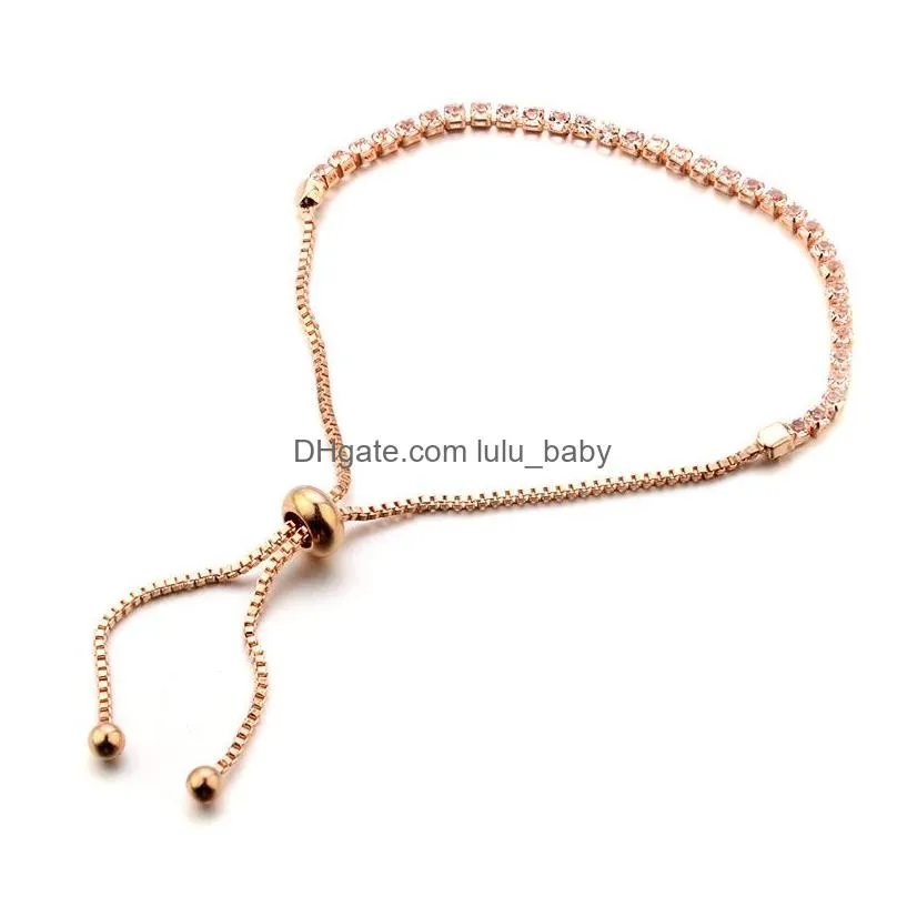 fashion jewelry womens crystal rhinstone beaded thin bracelet lady push pull bracelets s331