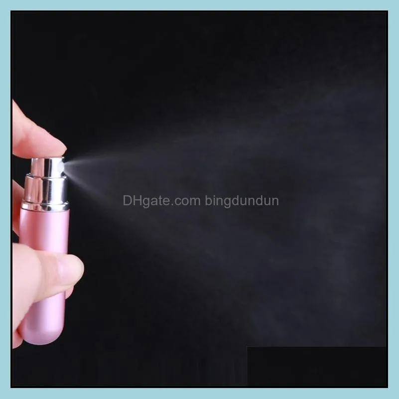 5ml portable mini refillable perfume bottle with spray scent pump empty cosmetic containers atomizer