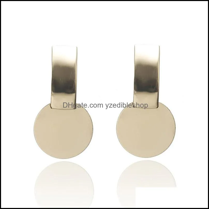 arrival geometric square round coin earrings unique gold indian long drop earring for women wholesale jewelry