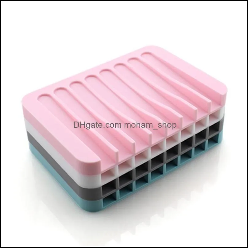  antiskid soap dish silicone soap holder tray storage soap rack plate box bath shower container bathroom accessories vt0601