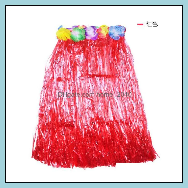 60cm plastic fibers hawaii hula dance show garland 5 sets of clothing festival adult performance props 8 colors