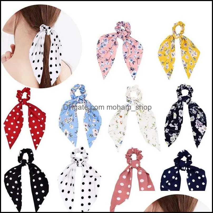 korean sweet style hairband streamer female  long hair ring scrunchie european american hair ties little hair accessories