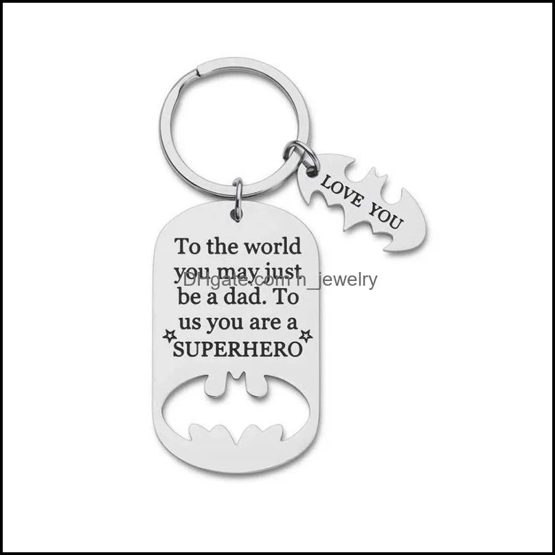 stainless steel key chain fathers day creative giftsto the world you may just be a dad keychain daddy key rings