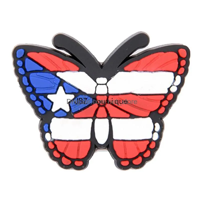 wholesale butterfly croc shoe charms parts accessories charm with buckle clog pins for teens girls adult gift